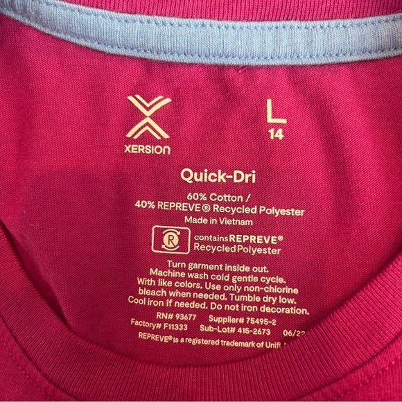 5 FOR $20 Xersion Quick-Dry Tshirt Purple Big Kids Girls sz Large 14 - Picture 3 of 4